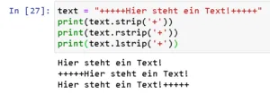 Python3 - Strings manipulieren mit strip, rstrip, lstrip