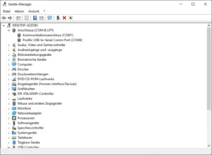 USB Gerät korrekt eingerichtet und benannt