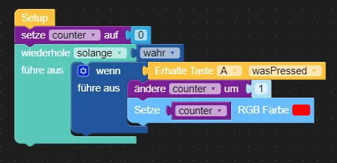 UI Flow - steuern der RGB Matrix mit dem Taster
