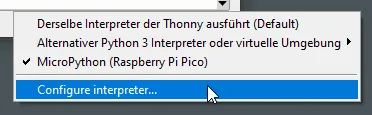 öffnen des Dialogs für die Einstellung des Compilers