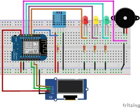 Aufbau - ESP8266 Wetterstation mit Wemos D1 Mini