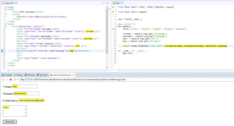 Übergabe der alten Daten aus einem HTML Formular