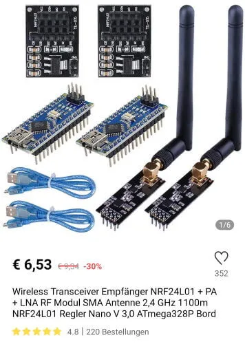 Anzeige auf der Plattform aliexpress.com