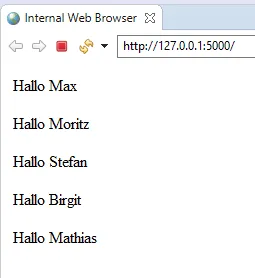 Jinja2 rendern einer Liste