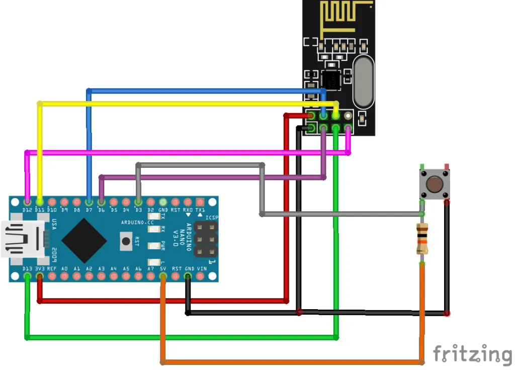 erweiterte Schaltung mit einem Taster und einen Pullup Widerstand