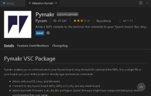 Erweiterung PyMakr für Visual Studio Code