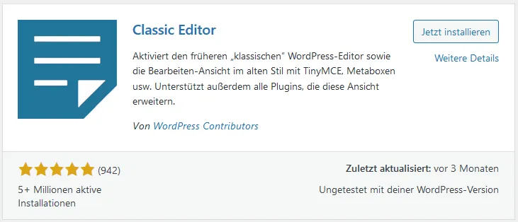 installieren eines Plugins - Schaltfläche 