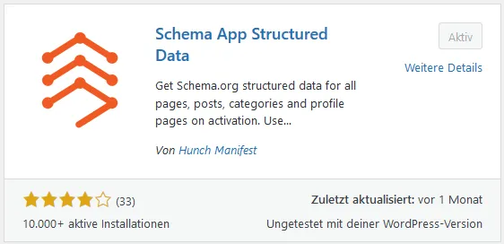 Plugin "Schema App" für Strukturierte Daten