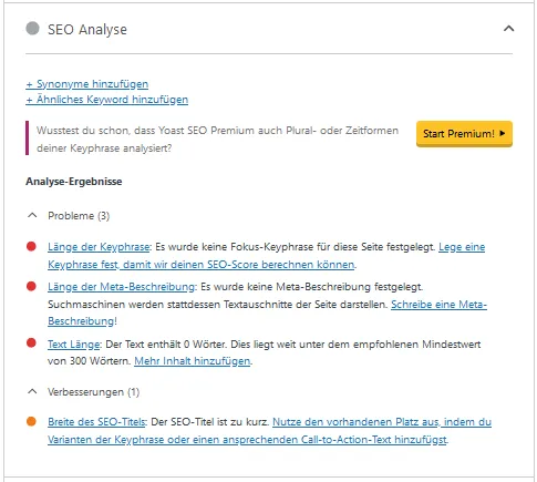 YOAST SEO Analyse