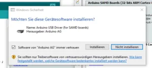 Microsoft Windows 10 - Treiberinstallation für Arduino SAMD21 