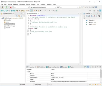 Arduino Projekt in der Eclipse IDE 2021