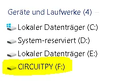 CIRCUITPY Laufwerk