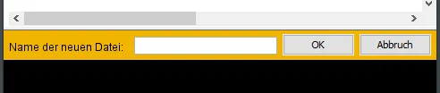 vergeben des Dateinamens für den neuen Tab