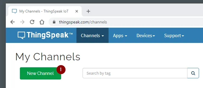Schritt 1 - erstellen eines Channels in ThingSpeak