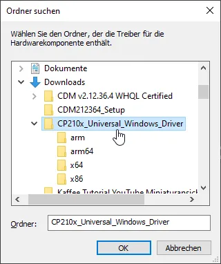 Geräte-Manager - Treiber installieren, Ordner suchen