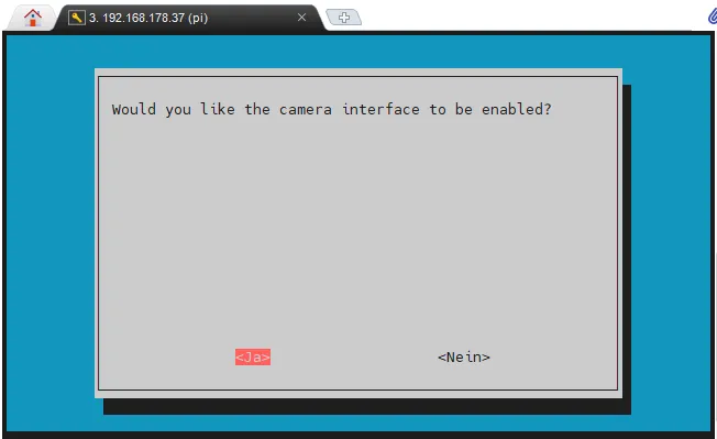 raspi-config - aktivieren der Pi Camera - Schritt 3