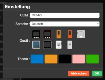 M5Flow - lokale Installation , Auswahl des COM-Ports