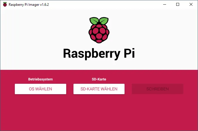 Übersicht - Raspberry Pi Imager