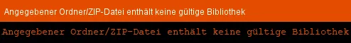 Arduino IDE - Fehler import einer ZIP-Datei