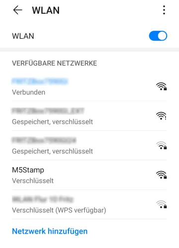 Aufbau einer WiFi-Verbindung mit einem Android Handy - Schritt 1