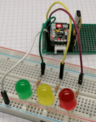Ampelschaltung mit einfachen LEDs