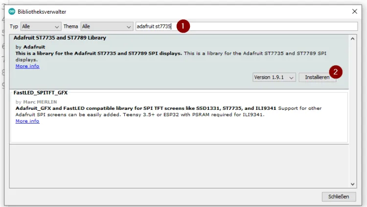 Schritt 1 - Auswahl der Bibliothek
