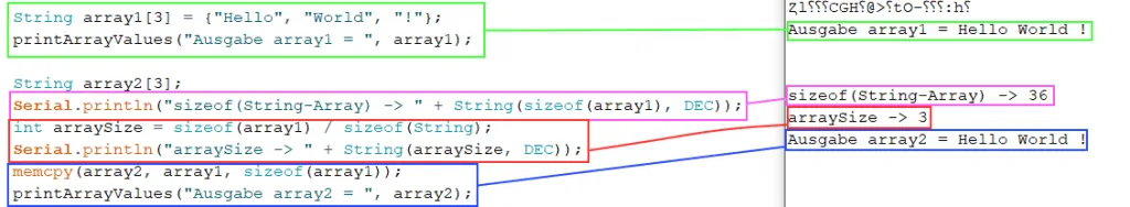 Besonderheiten bei sizeof - Bsp. String