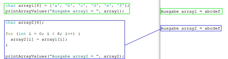 Kopieren von Arrays- For-Schleife