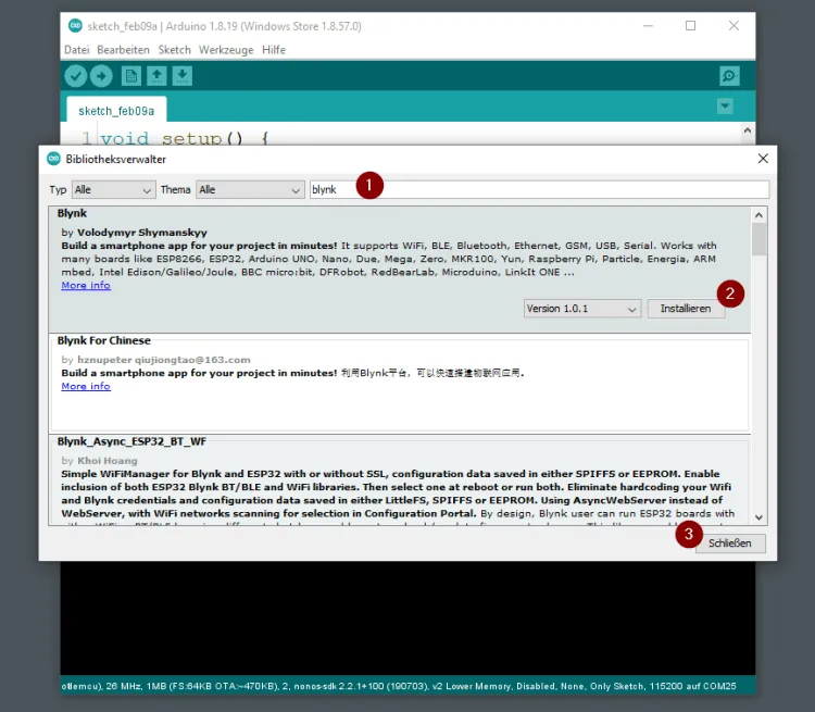 installieren der Bibliothek 