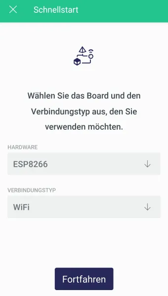 Blynk IoT - Mikrocontrollertyp setzen