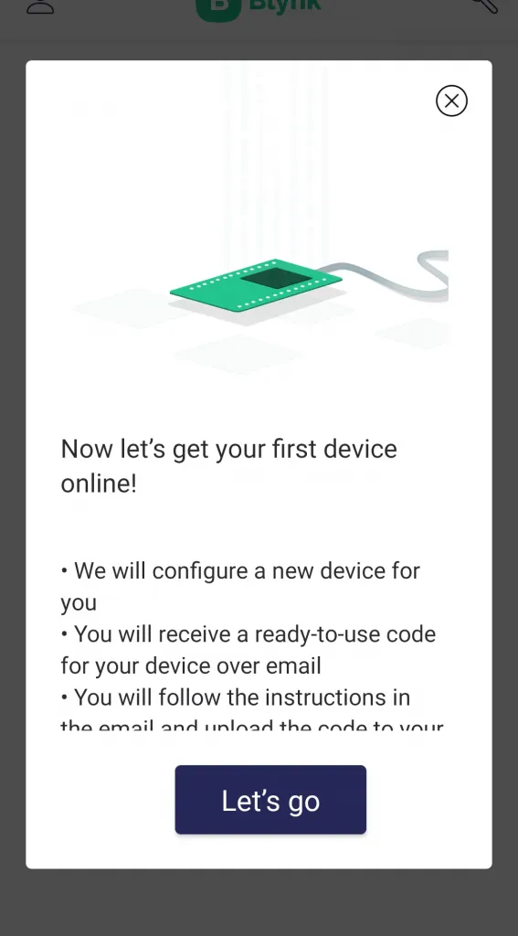 Blynk IoT - fertigstellen der Einrichtung