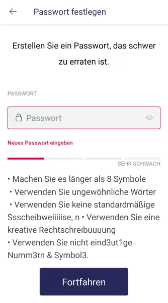 Blynk IoT - setzen des Passwortes