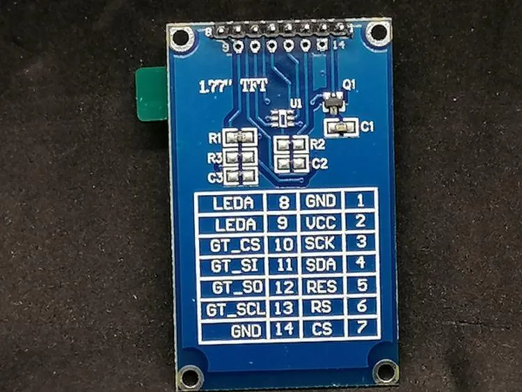 Rückseite des 1.77 Zoll TFT Displays