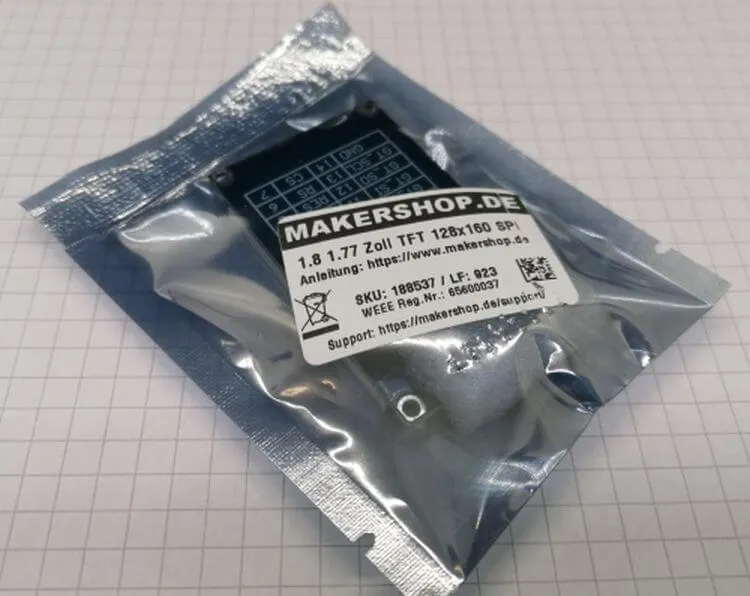 Verpackung des TFT Displays