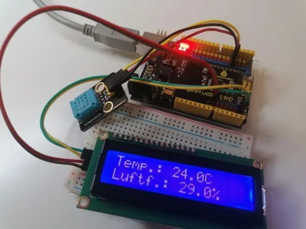 Keyestudio UNO R3 - DHT11 Sensor & LCD-Display