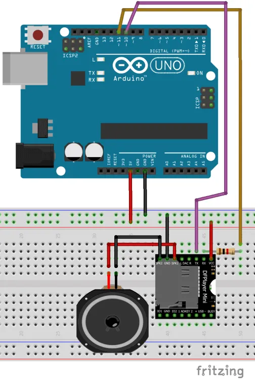 Schaltung - MP3 Shield am Arduino UNO