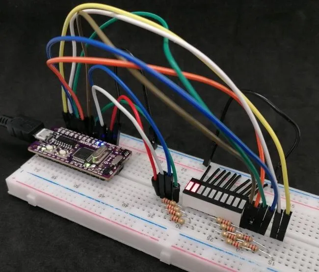 10fach LED Bargraph am MAKER Nano