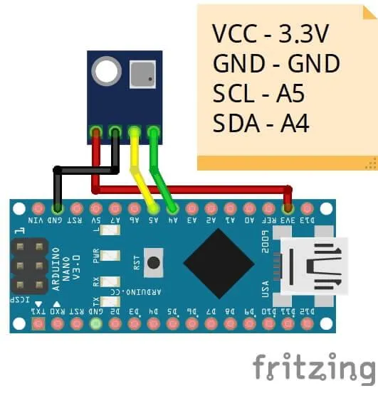 hochempfindlicher Temperatursensor Si7021 am Arduino Nano V3