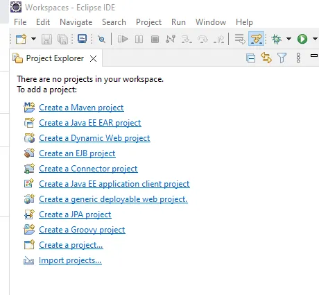erzeugen eines Groovy Projektes aus einem leeren Workspace