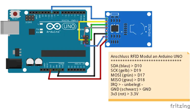 Schaltung - RFID Modul am Arduino UNO