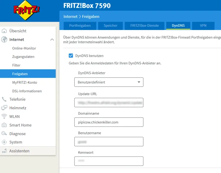 Einrichten eines DynDNS Accounts in der Fritz!Box