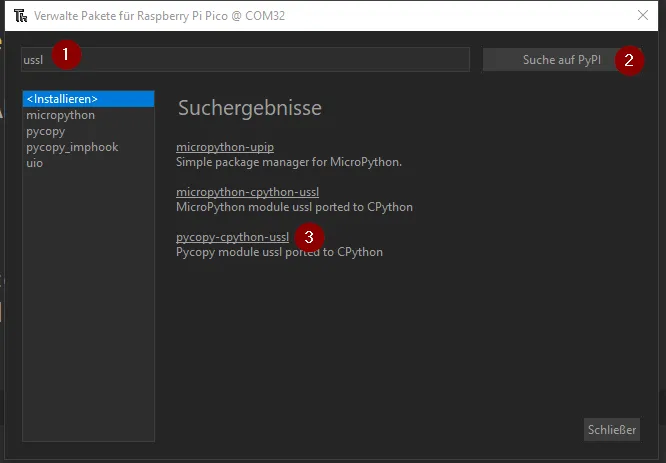 installieren des Modules 