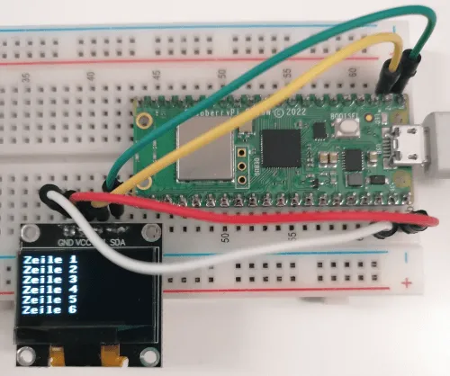 Anzeige der maximalen Zeilenzahl am 128x64 Pixel OLED Display
