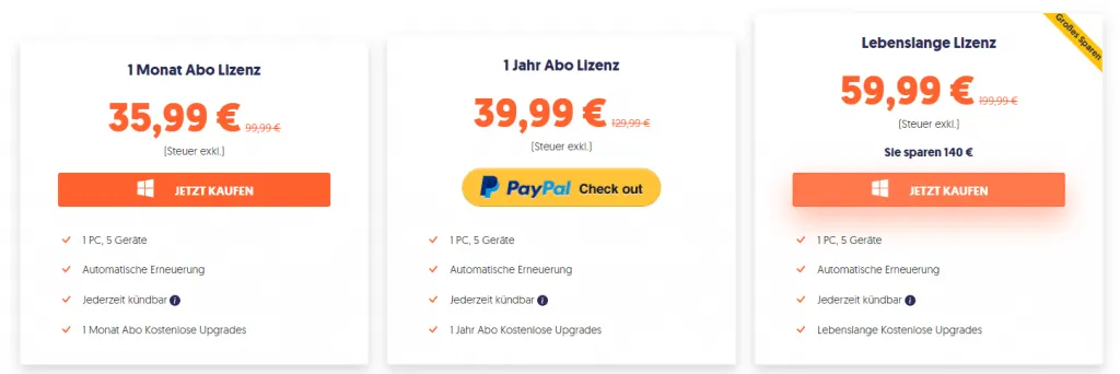 Lizenzmodelle für Tenorshare Reiboot