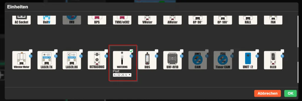 UI Flow Einheit - Watering