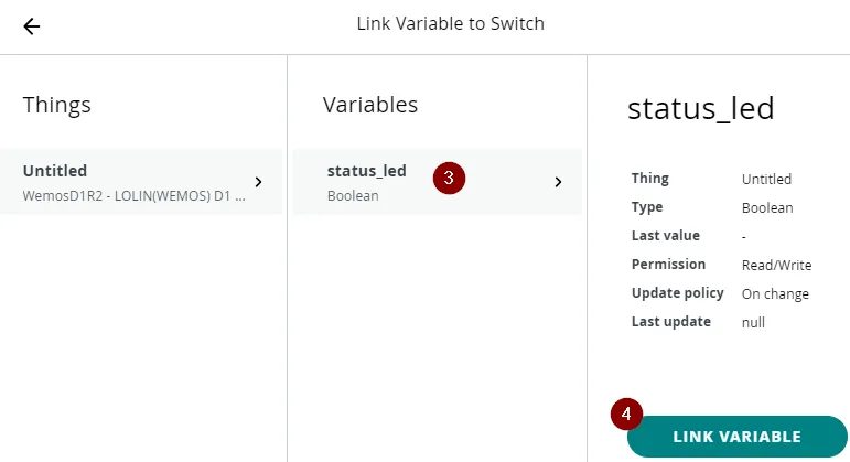 Variable an den Schalter binden