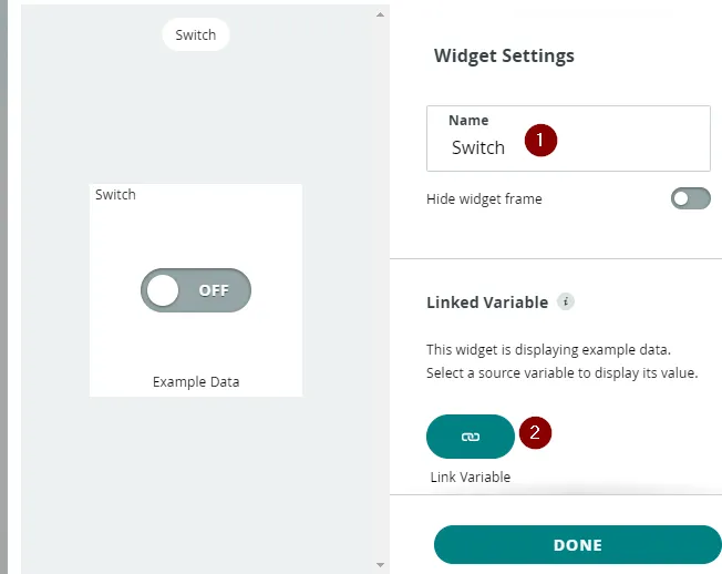 Schalter im Dashboard konfigurieren