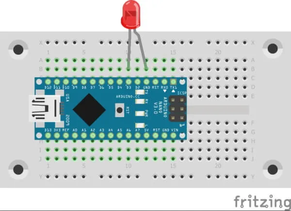 Schaltung - LED am Arduino Nano V3