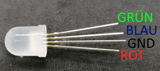 Pinout der 10mm RGB LED