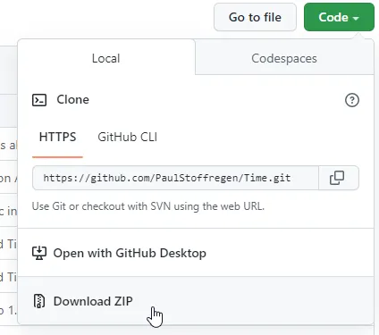 GitHub Repo von Paul Stoffregen für die Time Bibliothek
